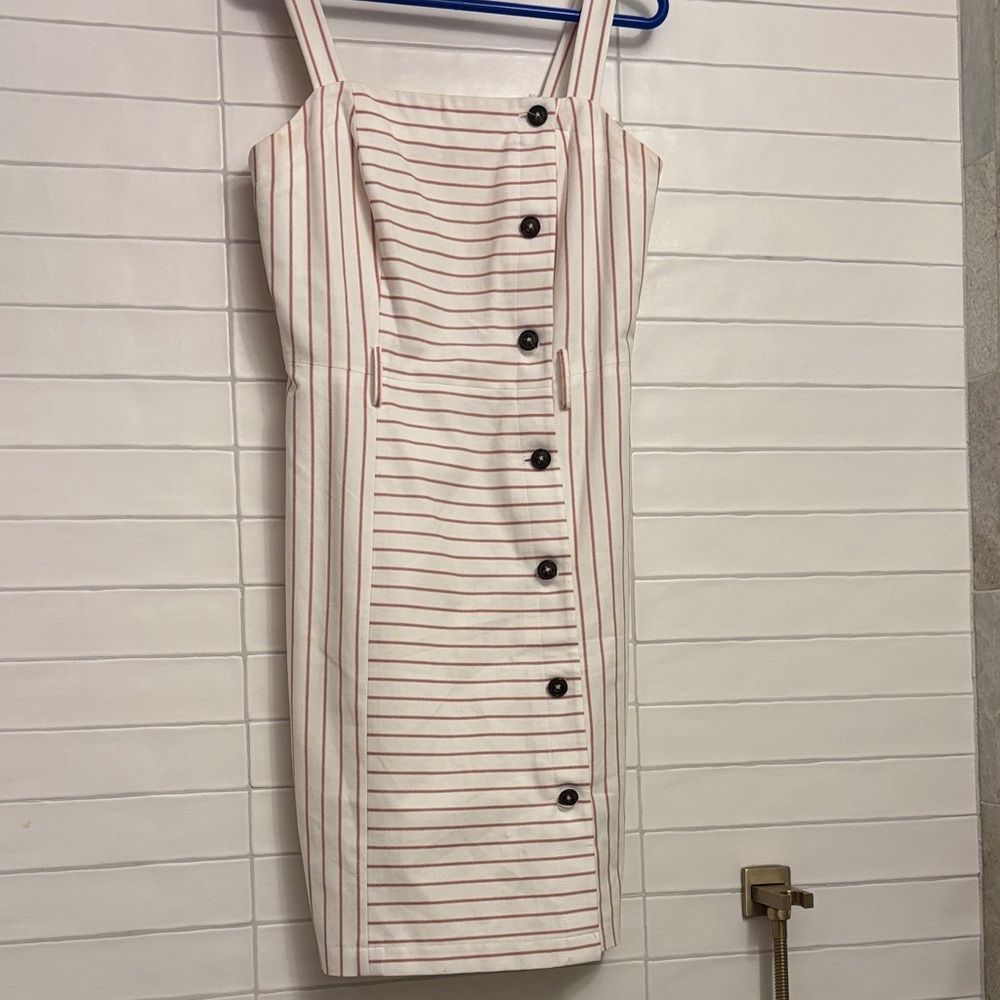 Tommy Hilfiger White Midi Dress with Red Stripes